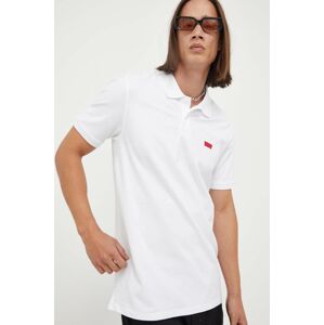 Polo tričko Levi's bílá barva, s aplikací