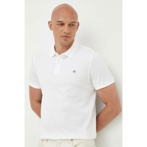 Bavlněné polo tričko Gant bílá barva