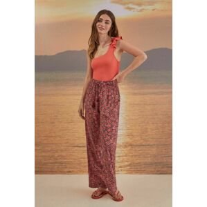 Kalhoty women'secret Mix & Match dámské, červená barva, jednoduché, high waist, 3705427