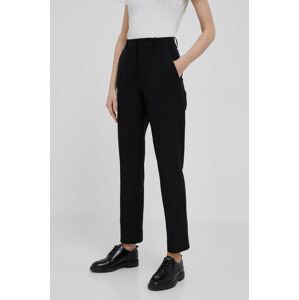 Kalhoty Calvin Klein dámské, černá barva, fason cargo, high waist