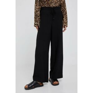 Kalhoty Dkny dámské, černá barva, jednoduché, high waist