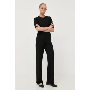 Kalhoty Max Mara Leisure dámské, černá barva, jednoduché, high waist