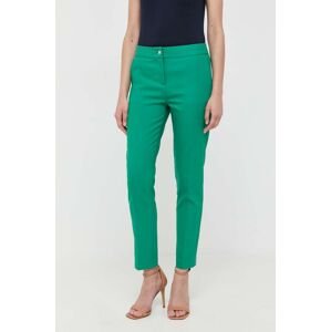 Kalhoty Morgan dámské, zelená barva, fason cargo, high waist