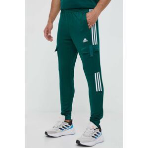 Tepláky adidas zelená barva, s aplikací