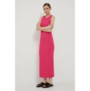 Šaty Tommy Hilfiger růžová barva, maxi