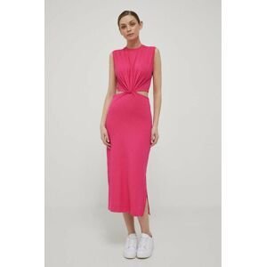 Šaty Tommy Hilfiger růžová barva, maxi