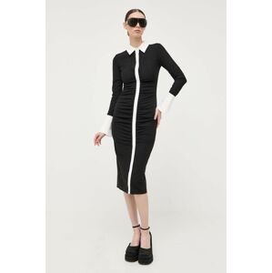 Šaty Karl Lagerfeld KL x Ultimate ikon černá barva, midi