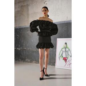 Šaty Karl Lagerfeld KL x The Ultimate icon černá barva, mini