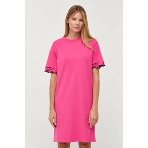 Bavlněné šaty Karl Lagerfeld růžová barva, mini
