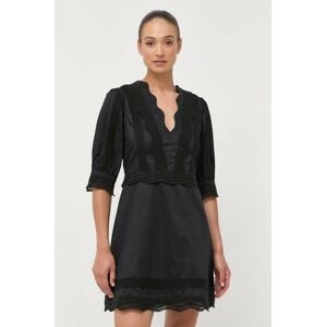 Bavlněné šaty Ivy Oak černá barva, mini