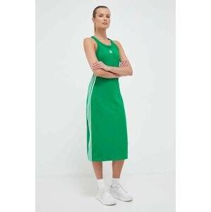 Šaty adidas Originals zelená barva, midi