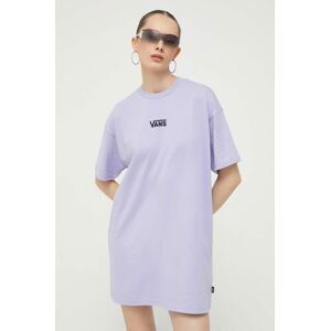 Bavlněné šaty Vans fialová barva, mini