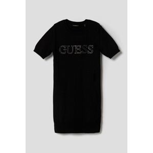 Dívčí šaty Guess černá barva, midi