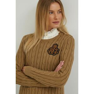 Bavlněný svetr Lauren Ralph Lauren béžová barva, lehký