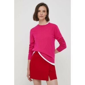 Vlněný svetr United Colors of Benetton dámský, růžová barva, lehký