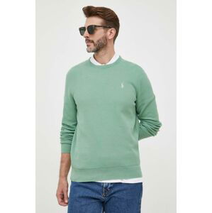 Bavlněný svetr Polo Ralph Lauren zelená barva, lehký