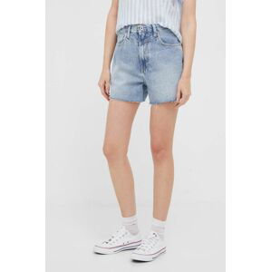 Džínové šortky Pepe Jeans RACHEL dámské, hladké, high waist