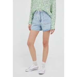 Džínové šortky Pepe Jeans Rachel dámské, hladké, high waist