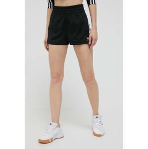 Kraťasy adidas Originals dámské, černá barva, vzorované, high waist