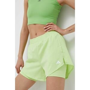 Tréninkové šortky adidas Performance zelená barva, hladké, medium waist