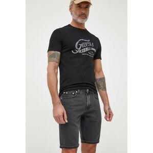 Džínové šortky Calvin Klein Jeans pánské, šedá barva