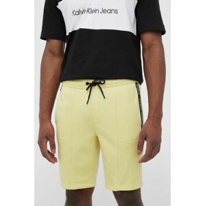 Kraťasy Calvin Klein Jeans pánské, žlutá barva