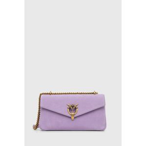 Semišová kabelka Pinko fialová barva