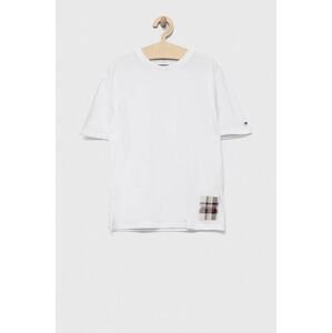 Dětské tričko Tommy Hilfiger bílá barva, s aplikací