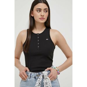 Top Tommy Jeans dámský, černá barva