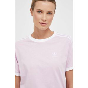 Bavlněné tričko adidas Originals růžová barva