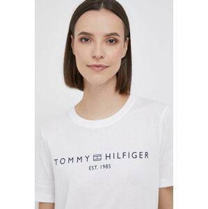 Bavlněné tričko Tommy Hilfiger bílá barva