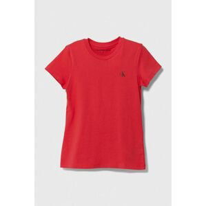 Dětské bavlněné tričko Calvin Klein Jeans 2-pack červená barva