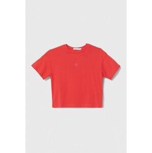 Bavlněné tričko Calvin Klein Jeans červená barva