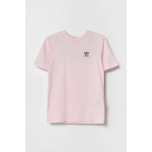 Dětské bavlněné tričko adidas Originals růžová barva