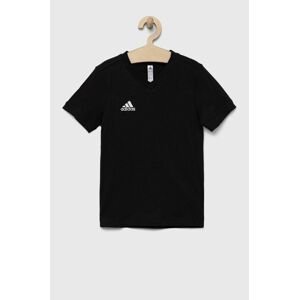 Dětské bavlněné tričko adidas Performance ENT22 TEE Y černá barva, s aplikací