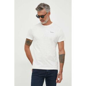 Bavlněné tričko Pepe Jeans Wiltshire bílá barva, s potiskem