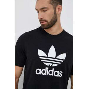 Bavlněné tričko adidas Originals černá barva, s potiskem