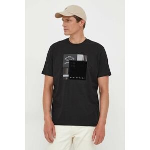 Bavlněné tričko Paul&Shark černá barva, s potiskem