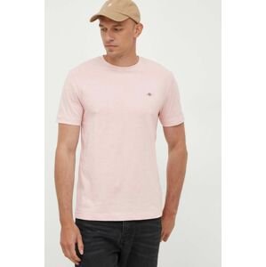 Bavlněné tričko Gant růžová barva