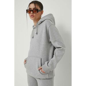 Bavlněná mikina adidas Originals dámská, šedá barva, s kapucí, melanžová, IA6418-grey