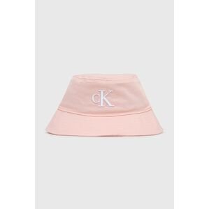 Bavlněná čepice Calvin Klein Jeans růžová barva