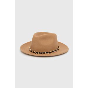 Vlněný klobouk Aldo Wesley hnědá barva, vlněný