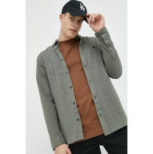 Košile Jack & Jones pánská, zelená barva, regular, s límečkem button-down