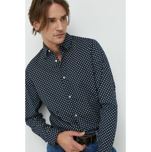 Bavlněné tričko Produkt by Jack & Jones tmavomodrá barva, regular, s klasickým límcem