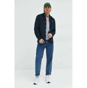 Manšestrová košile Tommy Jeans pánská, tmavomodrá barva, regular, s límečkem button-down