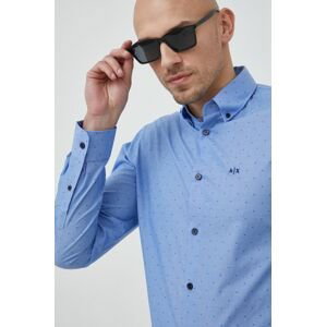 Bavlněné tričko Armani Exchange regular, s límečkem button-down