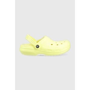 Pantofle Crocs Classic Lined Clog , žlutá barva, 203591.75U.D-SULPHUR