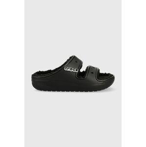Pantofle Crocs Classic Cozzzy Sandal černá barva