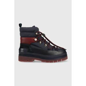 Sněhule Tommy Hilfiger Laced Outdoor Boot tmavomodrá barva