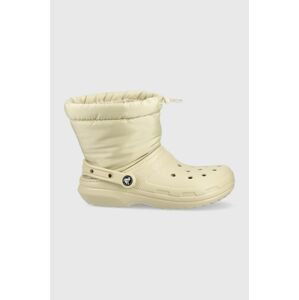 Sněhule Crocs Classic Lined Neo Puff Boot béžová barva